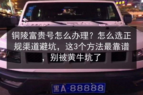 铜陵富贵号怎么办理？怎么选正规渠道避坑，这3个方法最靠谱，别被黄牛坑了