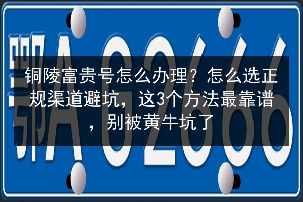 铜陵富贵号怎么办理?怎么选正规渠道避坑,这3个方法最靠谱,别被黄牛坑了 第2张 铜陵富贵号怎么办理?怎么选正规渠道避坑,这3个方法最靠谱,别被黄牛坑了 第2张