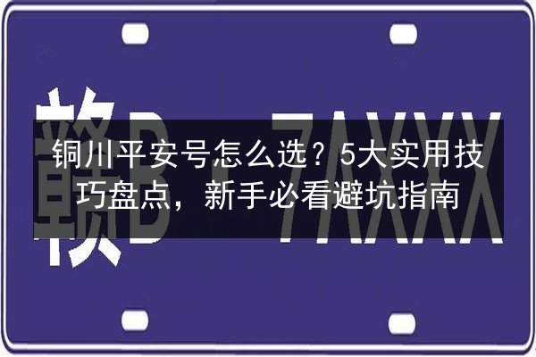 铜川平安号怎么选？5大实用技巧盘点，新手必看避坑指南