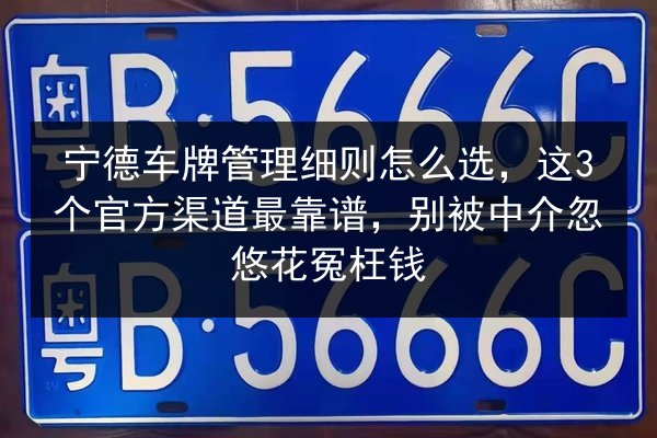宁德车牌管理细则怎么选,这3个官方渠道最靠谱,别被中介忽悠花冤枉钱 第2张 宁德车牌管理细则怎么选,这3个官方渠道最靠谱,别被中介忽悠花冤枉钱 第2张