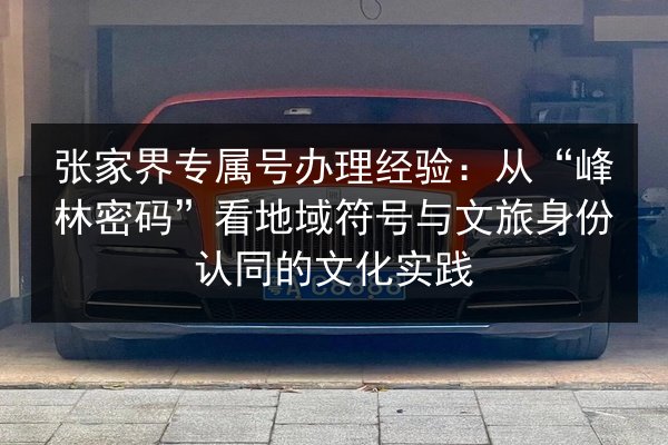 张家界专属号办理经验：从“峰林密码”看地域符号与文旅身份认同的文化实践 第1张