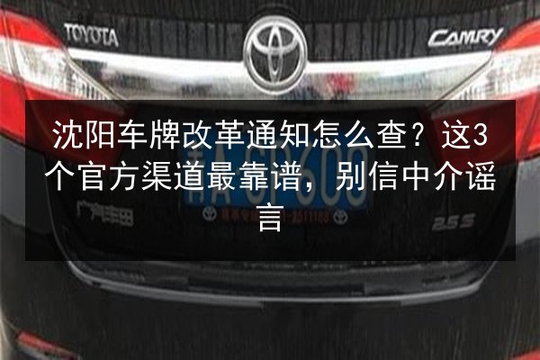 沈阳车牌改革通知怎么查?这3个官方渠道最靠谱,别信中介谣言 第2张 沈阳车牌改革通知怎么查?这3个官方渠道最靠谱,别信中介谣言 第2张
