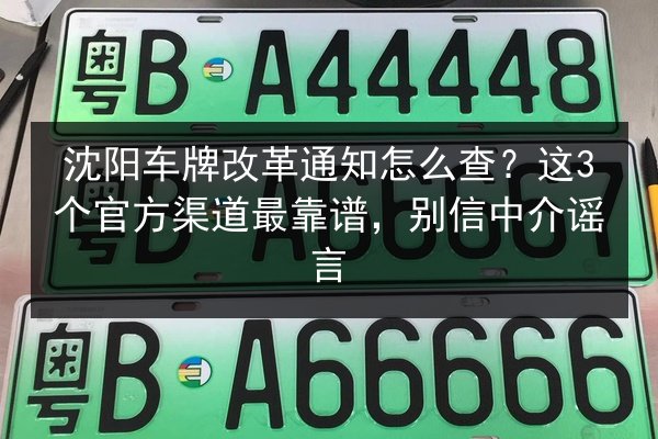 沈阳车牌改革通知怎么查?这3个官方渠道最靠谱,别信中介谣言 第3张 沈阳车牌改革通知怎么查?这3个官方渠道最靠谱,别信中介谣言 第3张