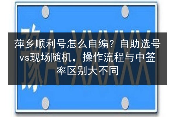 萍乡顺利号怎么自编？自助选号vs现场随机，操作流程与中签率区别大不同 第3张