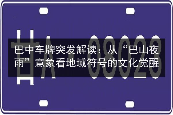 巴中车牌突发解读：从“巴山夜雨”意象看地域符号的文化觉醒