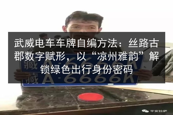武威电车车牌自编方法:丝路古郡数字赋形,以“凉州雅韵”解锁绿色出行身份密码 第3张 武威电车车牌自编方法:丝路古郡数字赋形,以“凉州雅韵”解锁绿色出行身份密码 第3张