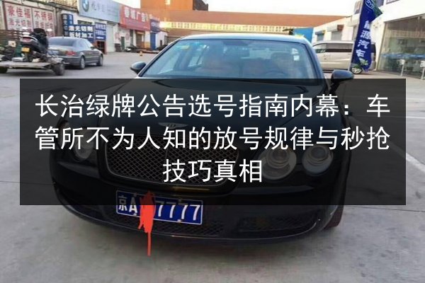 长治绿牌公告选号指南内幕：车管所不为人知的放号规律与秒抢技巧真相