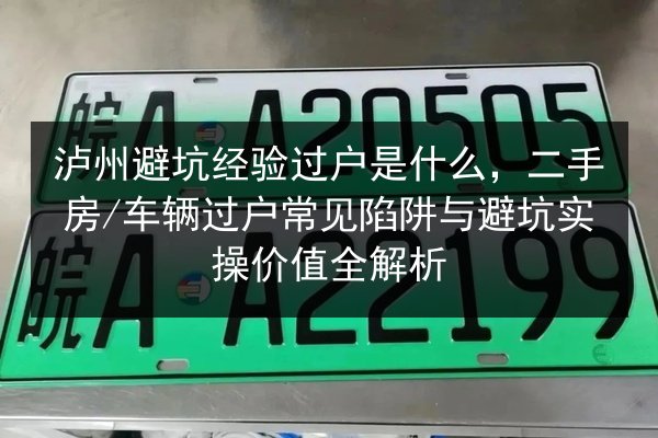 泸州避坑经验过户是什么,二手房_车辆过户常见陷阱与避坑实操价值全解析 第2张 泸州避坑经验过户是什么,二手房_车辆过户常见陷阱与避坑实操价值全解析 第2张