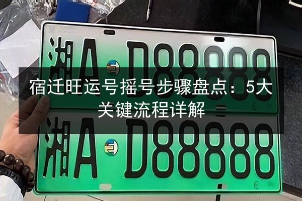 宿迁旺运号摇号步骤盘点:5大关键流程详解 第3张 宿迁旺运号摇号步骤盘点:5大关键流程详解 第3张