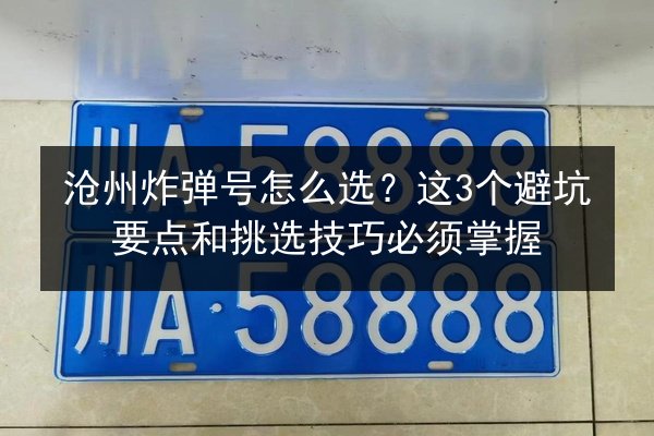 沧州炸弹号怎么选？这3个避坑要点和挑选技巧必须掌握