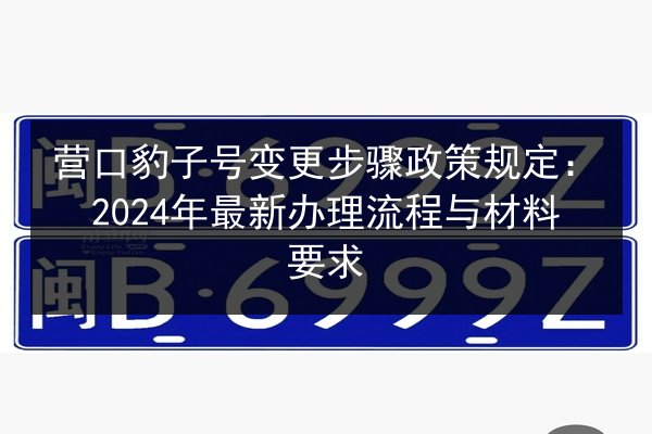 营口豹子号变更步骤政策规定：2024年最新办理流程与材料要求