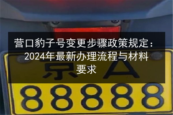 营口豹子号变更步骤政策规定:2024年最新办理流程与材料要求 第3张 营口豹子号变更步骤政策规定:2024年最新办理流程与材料要求 第3张