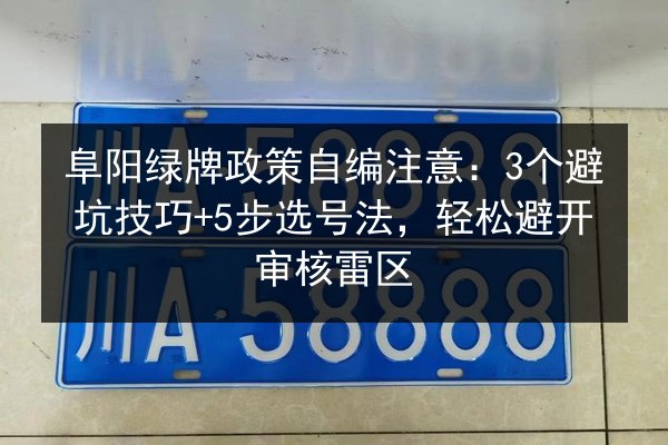 阜阳绿牌政策自编注意：3个避坑技巧+5步选号法，轻松避开审核雷区 第2张