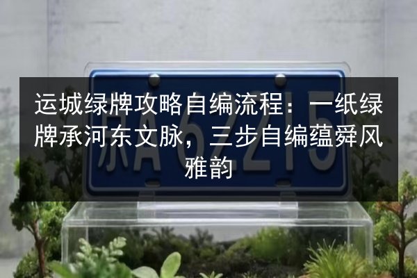 运城绿牌攻略自编流程：一纸绿牌承河东文脉，三步自编蕴舜风雅韵 第2张