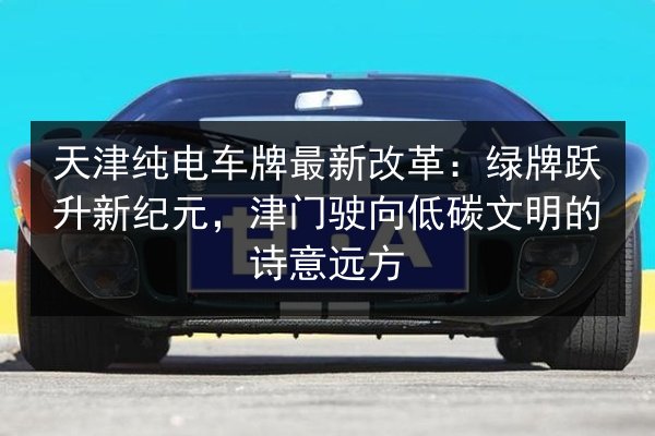 天津纯电车牌最新改革:绿牌跃升新纪元,津门驶向低碳文明的诗意远方 第3张 天津纯电车牌最新改革:绿牌跃升新纪元,津门驶向低碳文明的诗意远方 第3张