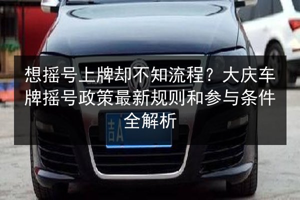 想摇号上牌却不知流程？大庆车牌摇号政策最新规则和参与条件全解析 第2张