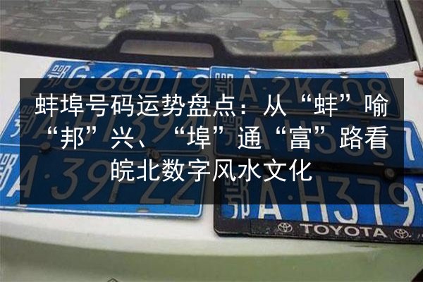 蚌埠号码运势盘点：从“蚌”喻“邦”兴、“埠”通“富”路看皖北数字风水文化 第2张