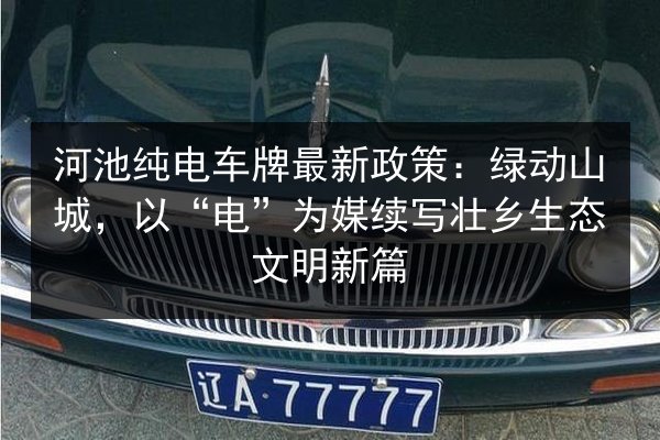 河池纯电车牌最新政策：绿动山城，以“电”为媒续写壮乡生态文明新篇 第3张