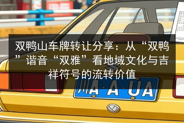 双鸭山车牌转让分享：从“双鸭”谐音“双雅”看地域文化与吉祥符号的流转价值