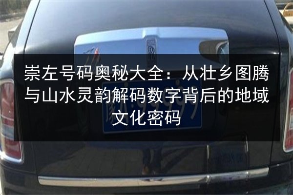 崇左号码奥秘大全：从壮乡图腾与山水灵韵解码数字背后的地域文化密码 第2张