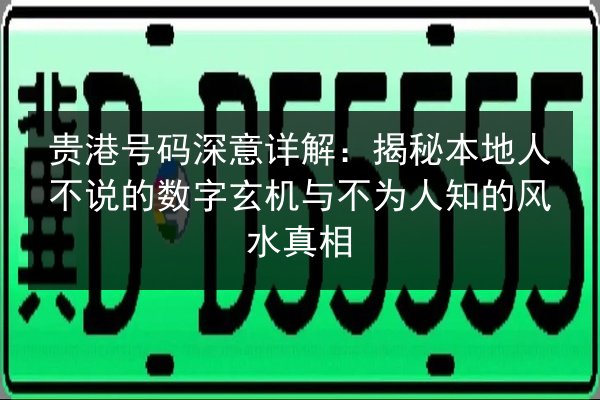 贵港号码深意详解：揭秘本地人不说的数字玄机与不为人知的风水真相 第1张