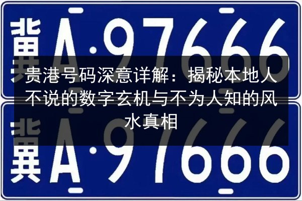 贵港号码深意详解：揭秘本地人不说的数字玄机与不为人知的风水真相 第2张