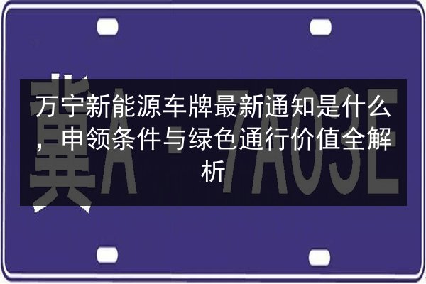 万宁新能源车牌最新通知是什么，申领条件与绿色通行价值全解析 第2张