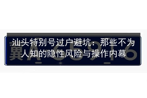 汕头特别号过户避坑：那些不为人知的隐性风险与操作内幕 第2张