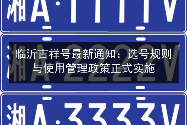 临沂吉祥号最新通知：选号规则与使用管理政策正式实施 第2张