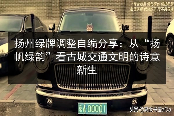 扬州绿牌调整自编分享:从“扬帆绿韵”看古城交通文明的诗意新生 第2张 扬州绿牌调整自编分享:从“扬帆绿韵”看古城交通文明的诗意新生 第2张