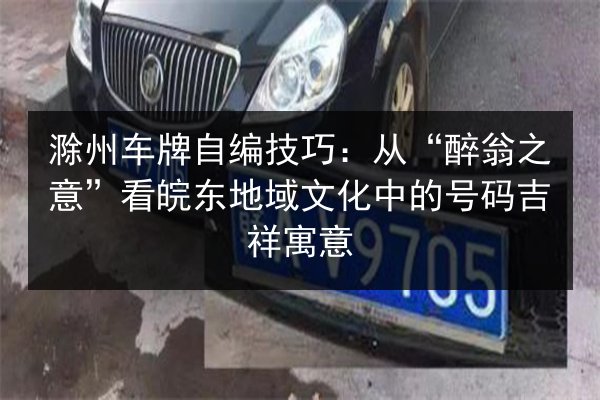 滁州车牌自编技巧：从“醉翁之意”看皖东地域文化中的号码吉祥寓意 第2张