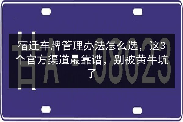 宿迁车牌管理办法怎么选，这3个官方渠道最靠谱，别被黄牛坑了
