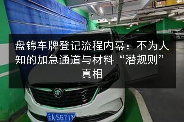 盘锦车牌登记流程内幕：不为人知的加急通道与材料“潜规则”真相
