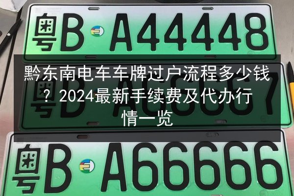 黔东南电车车牌过户流程多少钱?2024最新手续费及代办行情一览 第2张 黔东南电车车牌过户流程多少钱?2024最新手续费及代办行情一览 第2张