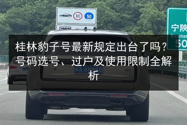 桂林豹子号最新规定出台了吗?号码选号、过户及使用限制全解析 第3张 桂林豹子号最新规定出台了吗?号码选号、过户及使用限制全解析 第3张