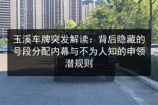 玉溪车牌突发解读：背后隐藏的号段分配内幕与不为人知的申领潜规则 第2张