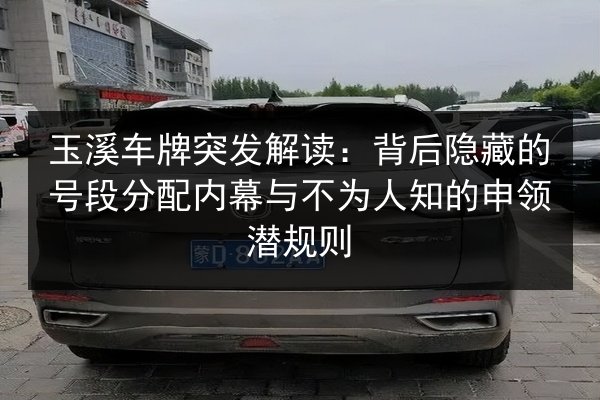 玉溪车牌突发解读：背后隐藏的号段分配内幕与不为人知的申领潜规则 第3张