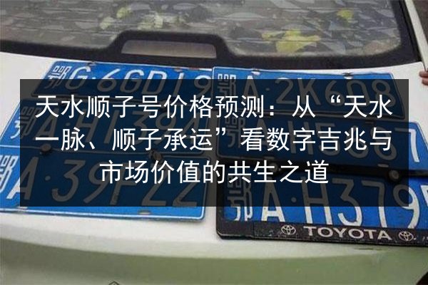 天水顺子号价格预测：从“天水一脉、顺子承运”看数字吉兆与市场价值的共生之道 第1张
