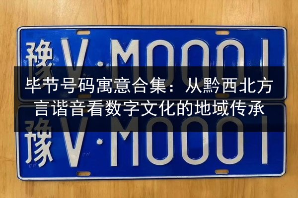 毕节号码寓意合集：从黔西北方言谐音看数字文化的地域传承