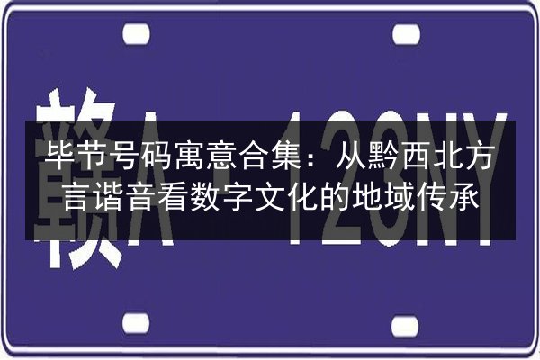 毕节号码寓意合集:从黔西北方言谐音看数字文化的地域传承 第2张 毕节号码寓意合集:从黔西北方言谐音看数字文化的地域传承 第2张