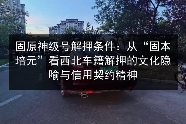 固原神级号解押条件:从“固本培元”看西北车籍解押的文化隐喻与信用契约精神 第2张 固原神级号解押条件:从“固本培元”看西北车籍解押的文化隐喻与信用契约精神 第2张