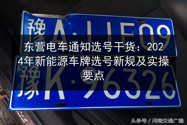 东营电车通知选号干货：2024年新能源车牌选号新规及实操要点 第3张