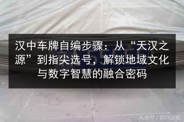 汉中车牌自编步骤:从“天汉之源”到指尖选号,解锁地域文化与数字智慧的融合密码 第3张 汉中车牌自编步骤:从“天汉之源”到指尖选号,解锁地域文化与数字智慧的融合密码 第3张