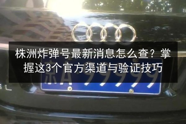 株洲炸弹号最新消息怎么查？掌握这3个官方渠道与验证技巧 第2张