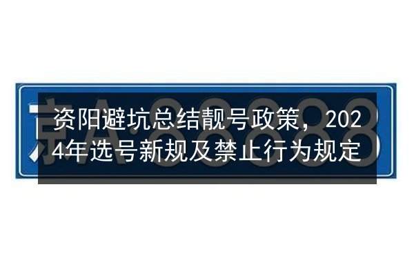 资阳避坑总结靓号政策，2024年选号新规及禁止行为规定 第2张