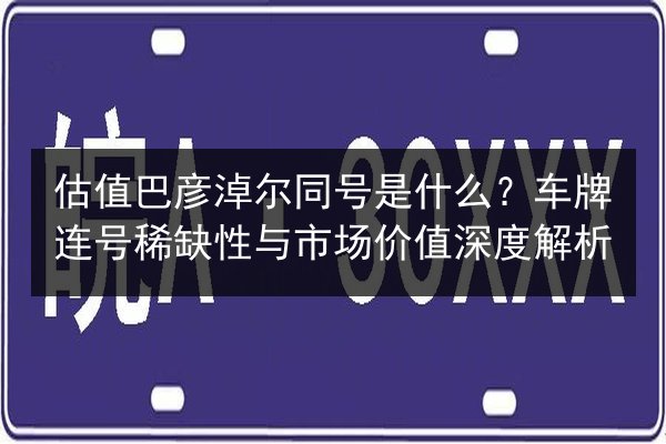估值巴彦淖尔同号是什么?车牌连号稀缺性与市场价值深度解析 第3张 估值巴彦淖尔同号是什么?车牌连号稀缺性与市场价值深度解析 第3张