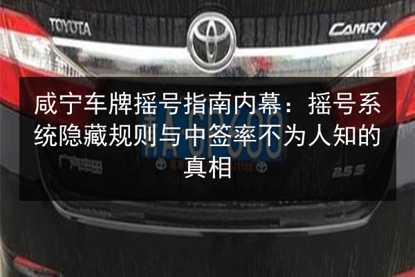 咸宁车牌摇号指南内幕:摇号系统隐藏规则与中签率不为人知的真相 第2张 咸宁车牌摇号指南内幕:摇号系统隐藏规则与中签率不为人知的真相 第2张