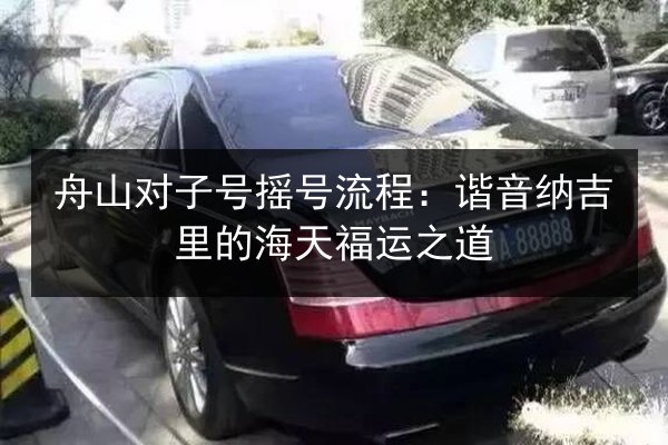 舟山对子号摇号流程：谐音纳吉里的海天福运之道 第1张