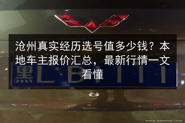 沧州真实经历选号值多少钱？本地车主报价汇总，最新行情一文看懂