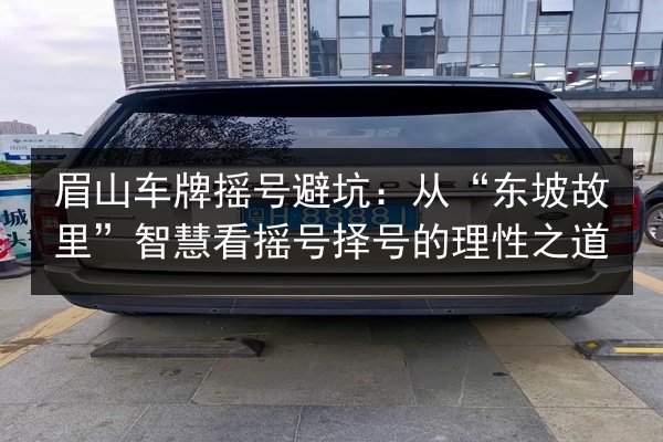 眉山车牌摇号避坑:从“东坡故里”智慧看摇号择号的理性之道 第3张 眉山车牌摇号避坑:从“东坡故里”智慧看摇号择号的理性之道 第3张